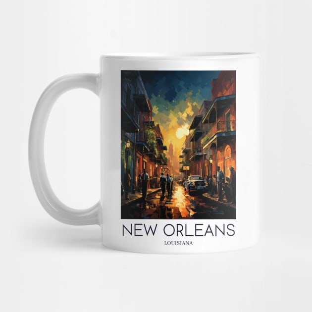 A Pop Art Travel Print of New Orleans - Louisiana - US by Studio Red Koala